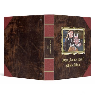 Custom Personalized Photo Album, Vintage Leather Vinyl Binders by cutencomfy