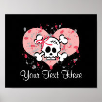 Custom Personalized Pink Skull Poster