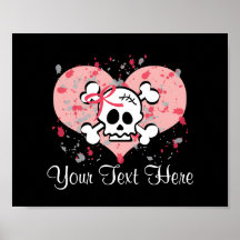 Custom Personalized Pink Skull Poster