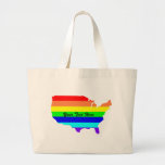 Custom Personalized Rainbow Gay USA Totes Bags
