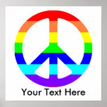 Custom Personalized Rainbow Pride Peace Poster