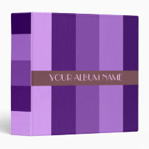 Custom Personalized Violet Purple Stripes 3 Ring Binders
