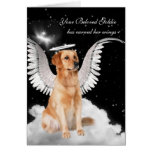 Custom Pet Sympathy Loss of a Dog Retriever Angel Greeting Cards