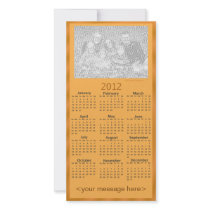 Custom Photo 2012 Calendar Card (Orange) Template