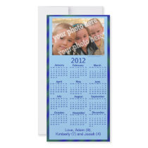 Custom Photo 2012 Calendar Card Template (Blue)