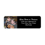 Custom Photo Black Return Address Label labels