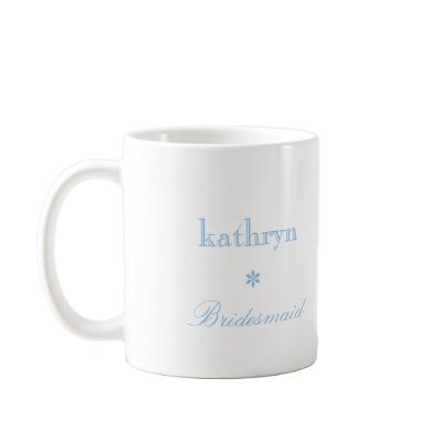 Custom photo blue argyle preppy bridesmaid coffee mug by FidesDesign