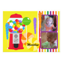 Custom Photo Candy Shoppe Birthday Invitation