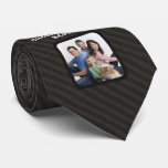 Custom Photo Fathers Day Ties, Grey Stripe ties