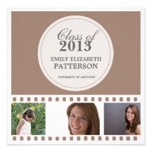 Custom Photo Film Graduation Announcements