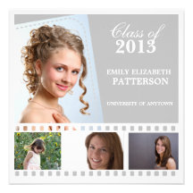 Custom Photo Film Graduation Personalized Invitations