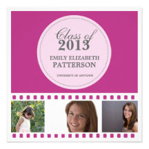 Custom Photo Film Graduation Personalized Announcements