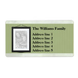 Custom Photo frame address labels (green)