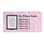 Custom Photo frame address labels (pink floral)
