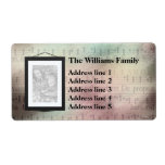 Custom Photo frame address labels (vintage music)