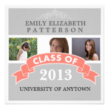 Custom Photo Graduation Ribbon Banner Custom Announcements