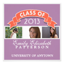 Custom Photo Graduation Ribbon Banner Custom Announcements