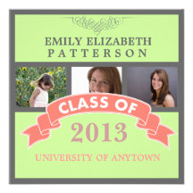 Custom Photo Graduation Ribbon Banner Personalized Announcement