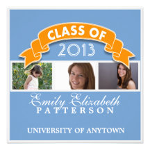 Custom Photo Graduation Ribbon Banner Invites