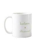 Custom photo green argyle preppy bridesmaid coffee mug