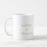 Custom photo green argyle preppy bridesmaid coffee mug