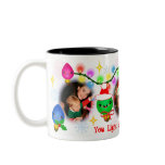 Custom Photo Kawaii Christmas Lights Coffee Mug