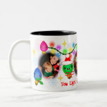 Custom Photo Kawaii Christmas Lights Coffee Mug