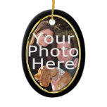 Custom Photo Oval Christmas Ornament ornaments