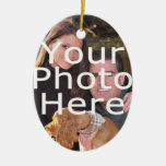 Custom Photo Oval Christmas Ornament