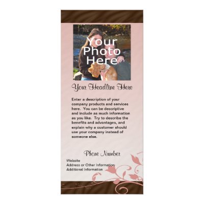 Custom Photo Rack Card, Pink Swirl by cutencomfy