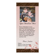 Custom Photo Rack Card, Pink Swirl