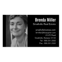 Custom Photo Real Estate Business Black White Business Card Template