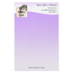 Custom Photo Stationery, Purple Wave stationery