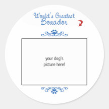 Custom Photo! Worlds Greatest Boxador Round Sticker