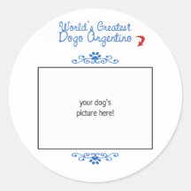 Custom Photo! Worlds Greatest Dogo Argentino Round Sticker