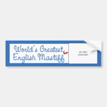 Custom Photo! Worlds Greatest English Mastiff Bumper Sticker