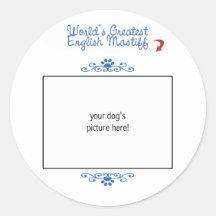 Custom Photo! Worlds Greatest English Mastiff Sticker