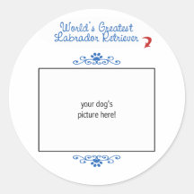 Custom Photo! Worlds Greatest Labrador Retriever Round Stickers