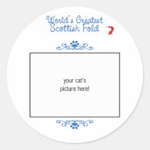 Custom Photo! Worlds Greatest Scottish Fold Stickers