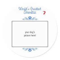 Custom Photo! Worlds Greatest Shorkie Sticker