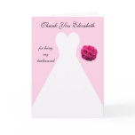 Custom Pink Bridesmaid Thank You Card