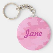 Custom Pink Camouflage Key Chain