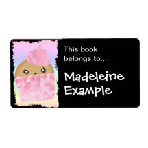 Custom Pink Cupcake Booktag Personalized Shipping Label