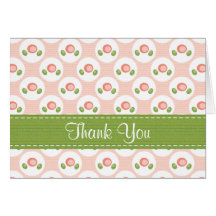 Custom Pink Rose Thank You Card