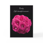 Custom Pink Roses Be My Bridesmaid Card