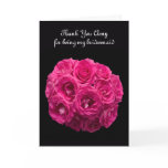 Custom Pink Roses Bridesmaid Thank You Card