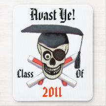 Custom Pirate Theme Graduation Mousepad