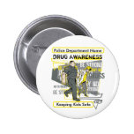 Custom Police Drug Awareness Pinback Buttons