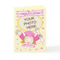 Custom Preschool / Kindergarten Girl Graduation Greeting Card