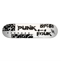 Custom PUNK says FCUK skateboard